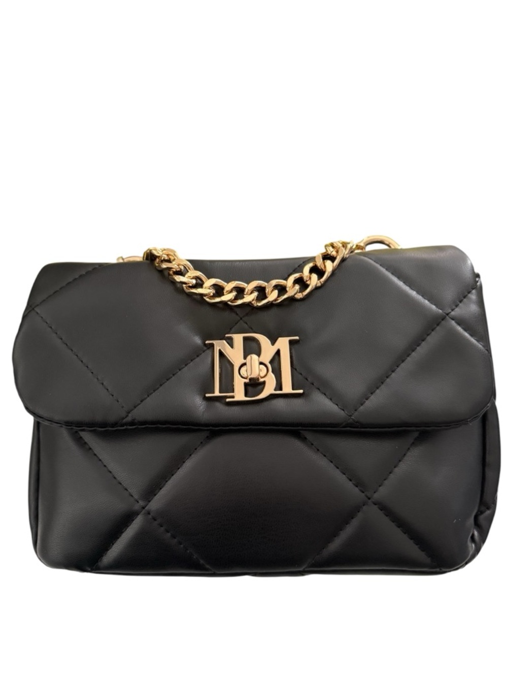 BADGLEY MISCHKA Black Diamond Quilted Vegan Leather 2-way Bag - NWT